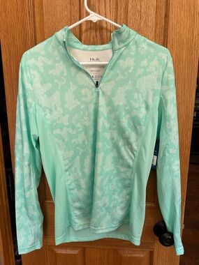 Huk Seafoam Green Performance Zip Top